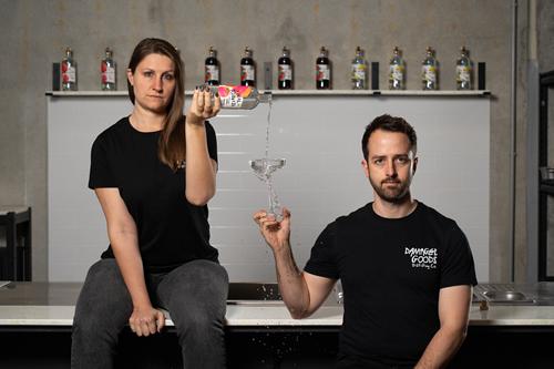 Founders Tim Laferla and Pia Papenfuss in the tasting room